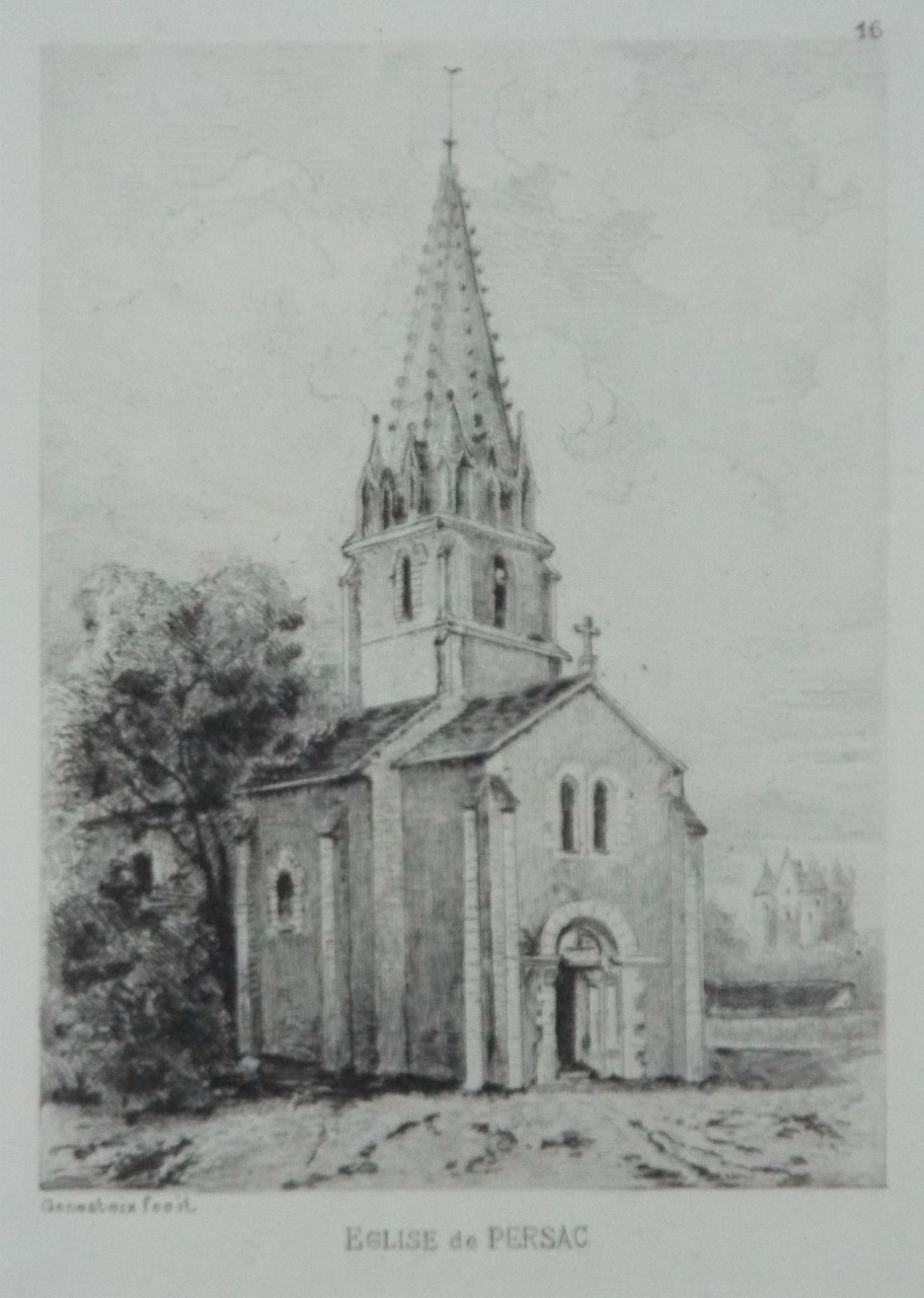 Etching - Eglise de Persac - Gesteix